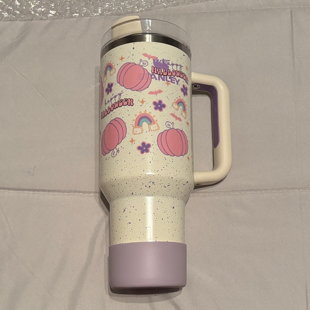 Stanley Cream Speckle Travel Mug